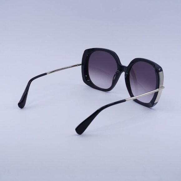 MaxMara MALIBU9 MM0079 01B Sunglasses Black Butterfly Frame, Smoke Lenses - Picture 4 of 9